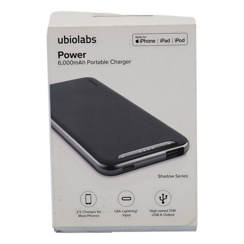 Ubiolabs Power Bank For Apple iPad iPhone iPods Lightning Cable Models 6000mAh